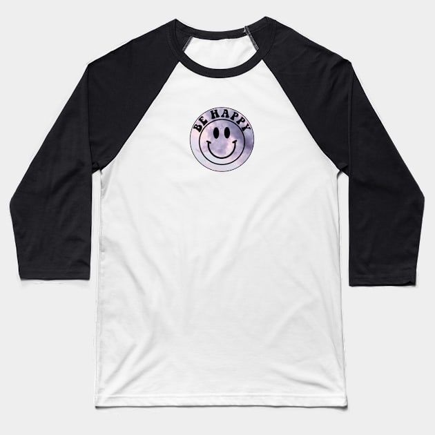 Be Happy Smiley Face Sky Baseball T-Shirt by lolsammy910